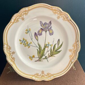 Spode Stafford Flowers Dinner Plate Iris & Sphaerolobium Flower Design 10.5”